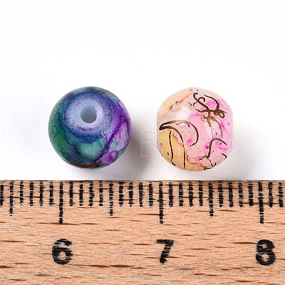 Baking Painted Glass Beads DGLA-S115-8mm-MS-1