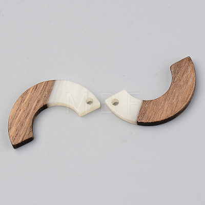 Opaque Resin & Walnut Wood Pendants RESI-S389-007A-C04-1