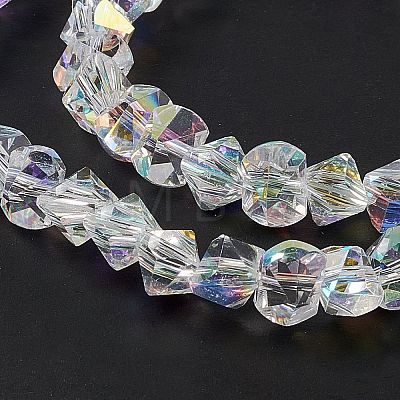 Transparent Electroplate Glass Beads Strands EGLA-L043-AB01-1