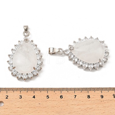 Natural Quartz Crystal & Rhinestone Pendants G-K338-31P-13-1