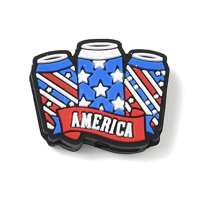 Independence Day Silicone Beads SIL-E013-01E-1