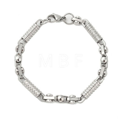 Non-Tarnish 304 Stainless Steel Column Link Bracelets for Men BJEW-B093-02P-1