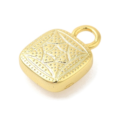 Lock Shape Rack Plating Brass Pendants Charms KK-S396-59G-1