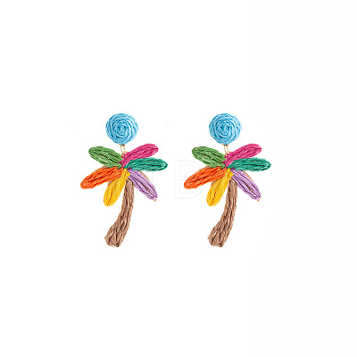 Raffia Dangle Stud Earrings WGDAA6F-04-1