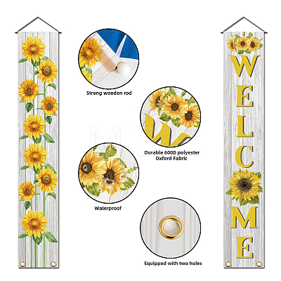 Polyester Hanging Sign for Home Office Front Door Porch Decorations HJEW-WH0023-007-1