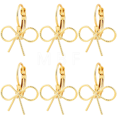 10 Pairs Bowknot Brass Leverback Earrings for Women EJEW-SC0001-91-1