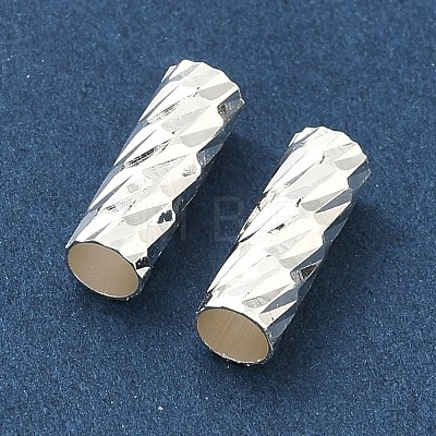 Brass Textured Tube Beads KK-H532-01B-S-1