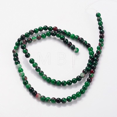 Natural White Jade Dyed Beads Strands JB4mm-M-1