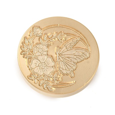 Animal Insect Theme Golden Plated Wax Seal Brass Stamp Head STAM-K001-03G-09-1