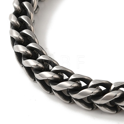 316 Surgical Stainless Steel Wheat Chain Viking Raven Skull Bracelets BJEW-Q349-05AS-01-1