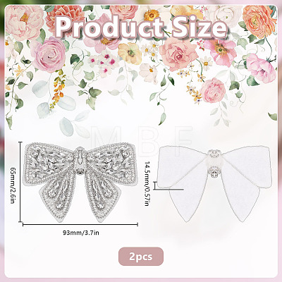 Felt & Glass Bowknot Ornament Accessories DIY-WH0504-982-1