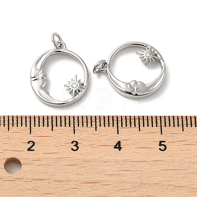 Rack Plating Brass Micro Pave Clear Cubic Zirconia Charms KK-F863-15P-1