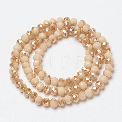 Electroplate Opaque Solid Color Glass Beads Strands EGLA-A034-P4mm-K07-1