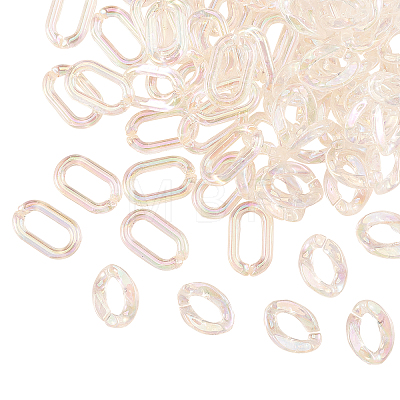 100Pcs 2 Styles Transparent Acrylic Linking Rings OACR-CJ0001-17-1