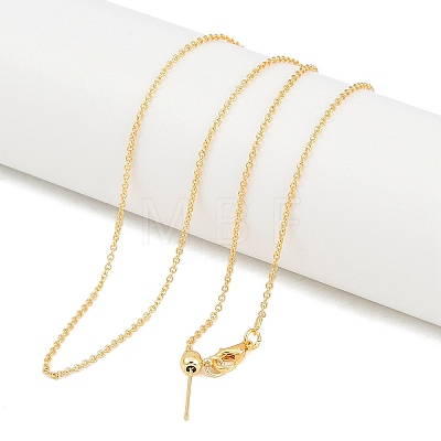 1mm Rack Plating Brass Cable Chain Adjustable Slider Necklaces for Women Men X-MAK-L044-55G-1
