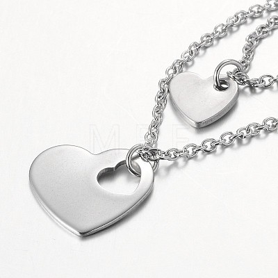 Two Tier Stainless Steel Necklaces NJEW-JN01246-1