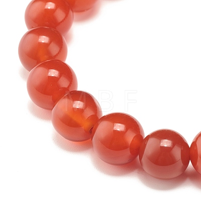Natural Carnelian Round Beads Stretch Bracelet BJEW-JB07235-04-1