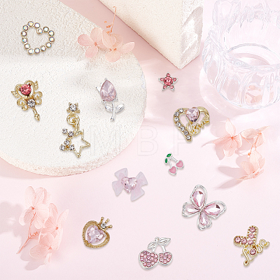 24Pcs Resin & Zinc Alloy Rhinestone Cabochons MRMJ-SP0001-42-1