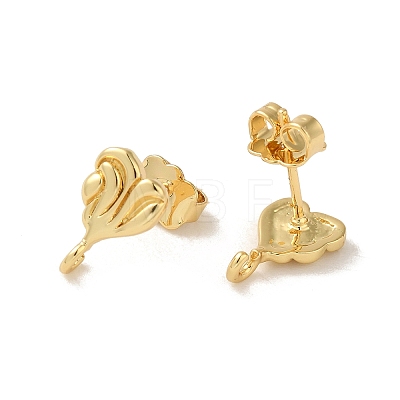 Rack Plating Brass Studs Earrings Findings EJEW-H004-03G-1
