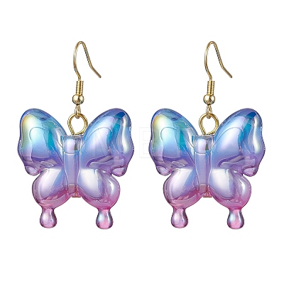 Sparkling Acrylic Butterfly Dangle Earrings for Women EJEW-JE05644-1