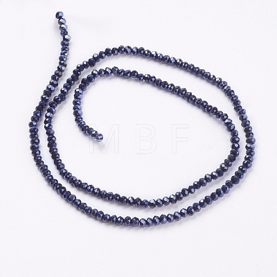 Electroplate Glass Beads Strands GLAA-F076-FP01-1