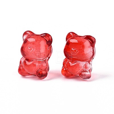 Baking Paint Transparent Glass Beads DGLA-N018-02F-1