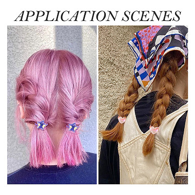 20Pcs 20 Colors Polyester & Plastic Girls Hair Accessories OHAR-TA0001-18-1