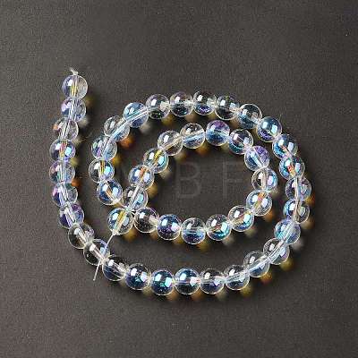 Transparent Electroplate Glass Beads Strands X-EGLA-I015-01B-1