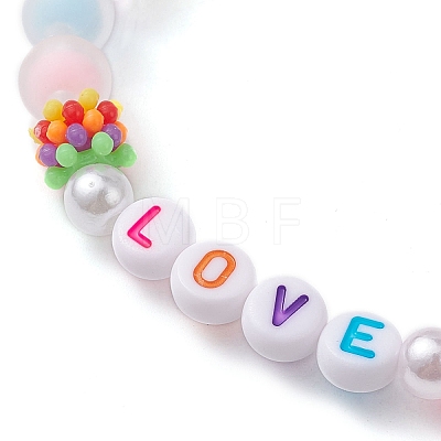 Candy Color Acrylic Beaded Stretch Bracelets BJEW-JB10158-01-1