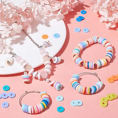 24 Colors Handmade Polymer Clay Beads CLAY-X0011-01-1
