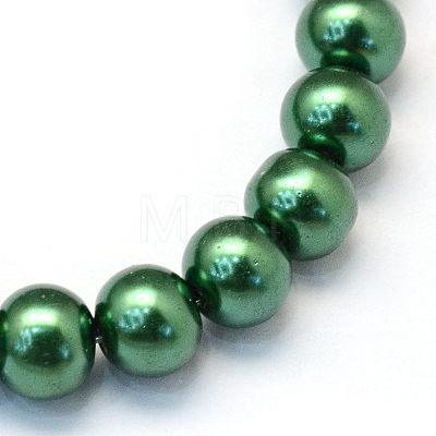 Baking Paint Pearlized Glass Pearl Round Bead Strands LS-HY-Q330-8mm-71-1