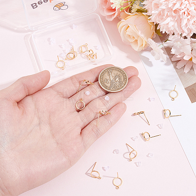 20Pcs Brass Stud Earring Findings KK-BBC0027-87-1