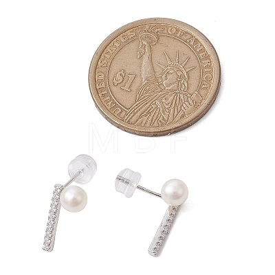 Natural Pearl Ear Studs EJEW-P286-18P-1