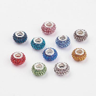 Grade A Rhinestone European Beads CPDL-H001-12x9mm-M-1