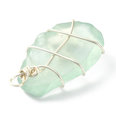 Sea Glass Pendants PALLOY-JF02217-1