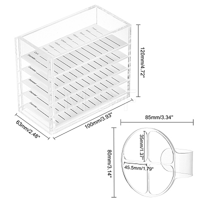 Olycraft Rectangle Five-layer Acrylic Eyelash Storage Box MRMJ-OC0001-95-1