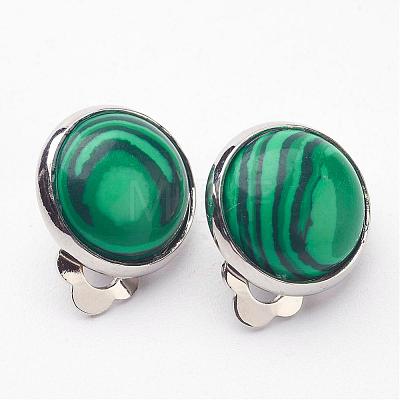 Natural & Synthetic Mixed Stone Brass Clip-on Earrings EJEW-A051-B-1