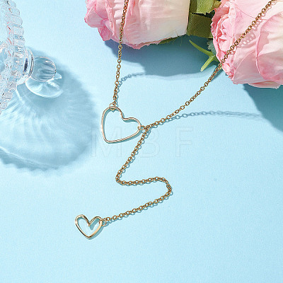 Brass Heart Pendant Necklaces NJEW-JN04838-1