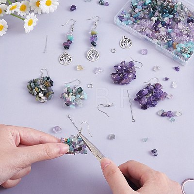 DIY Gemstone Earring Making Kit DIY-SZ0009-49-1