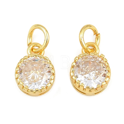 Brass Pave Cubic Zirconia Charms CU-CBA3D67-02G-10-1