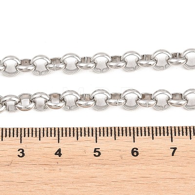 6MM 304 Stainless Steel Rolo Chain Necklaces for Men Women NJEW-H093-07C-P-1