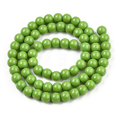 Opaque Solid Color Glass Beads Strands GLAA-T032-P6mm-06-1