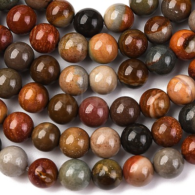 Natural New Ocean Jasper Bead Strands G-G954-01-6mm-1