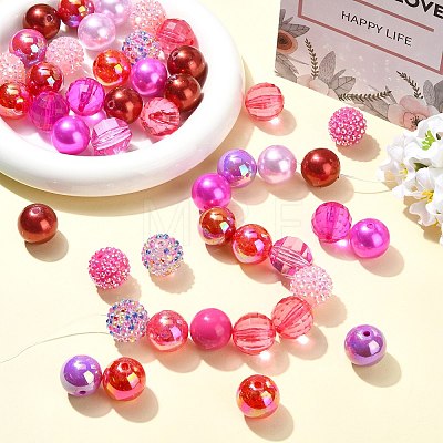 50Pcs 15 Styles Resin Rhinestone & Acrylic Beads Findings Kits DIY-CJ0003-30-1