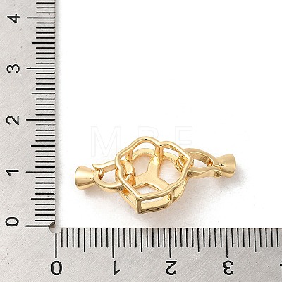 Brass Fold Over Clasps with Shell KK-M270-22G-1