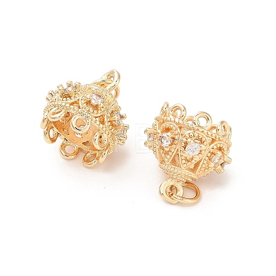 Brass Micro Pave Cubic Zirconia Multi-Strand Links KK-B133-06G-02-1