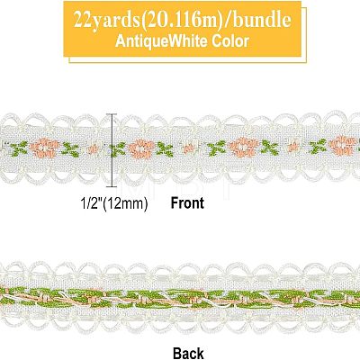 Embroidery Polyester Lace Trim OCOR-WH0033-03B-1