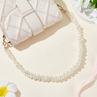 ABS Plastic Imitation Pearl Bag Handles KY-WH0046-39KCG-1