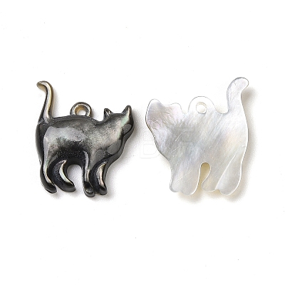 Natural Black Lip Shell Pendants X-SSHEL-H068-05-1