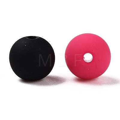 Rubberized Style Imitated Silicone Acrylic Beads MACR-T048-01C-03-1